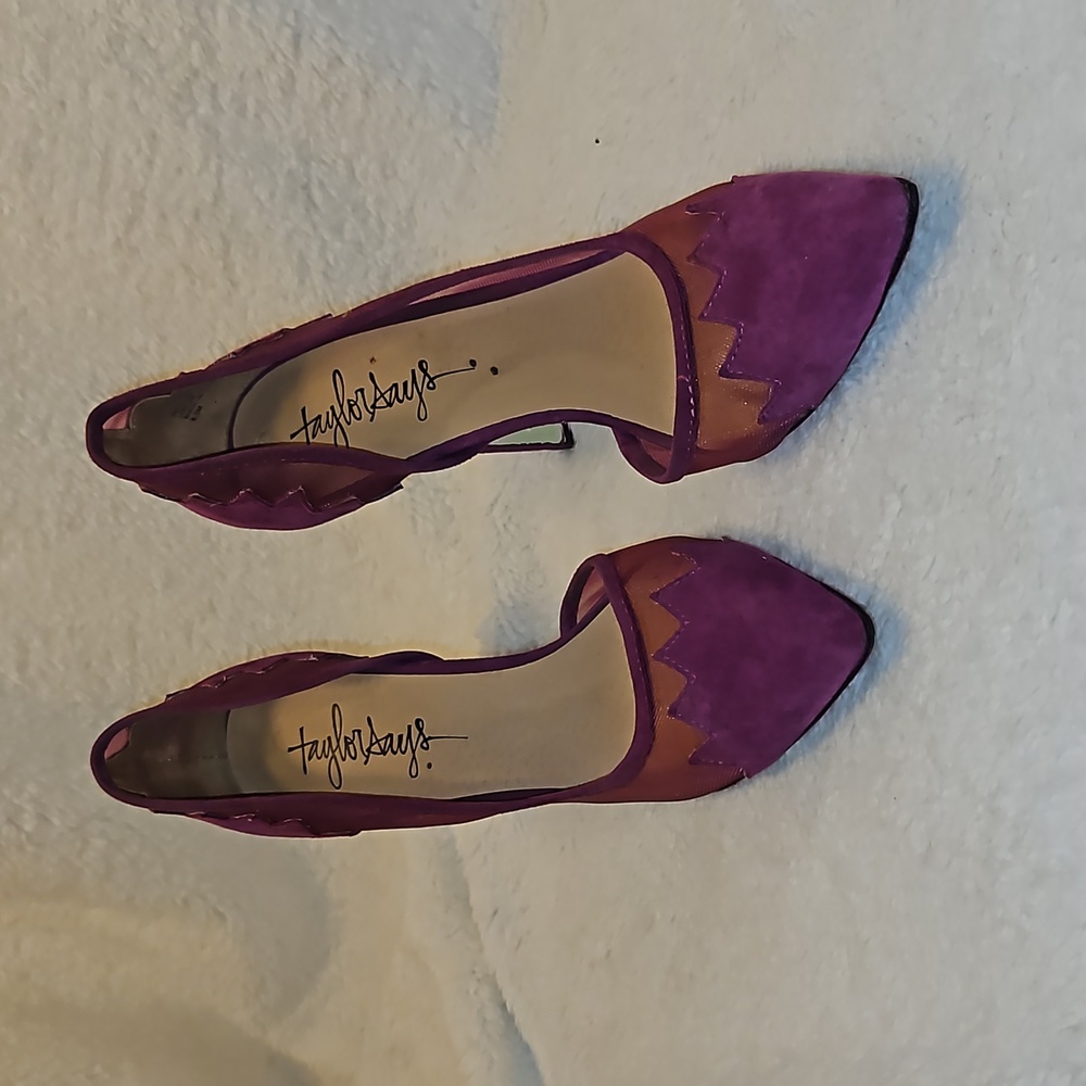 Taylor Says Plum Mesh Heels 6.5M